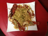 XO Restaurant Dominican Republic Lobster over Speghetti